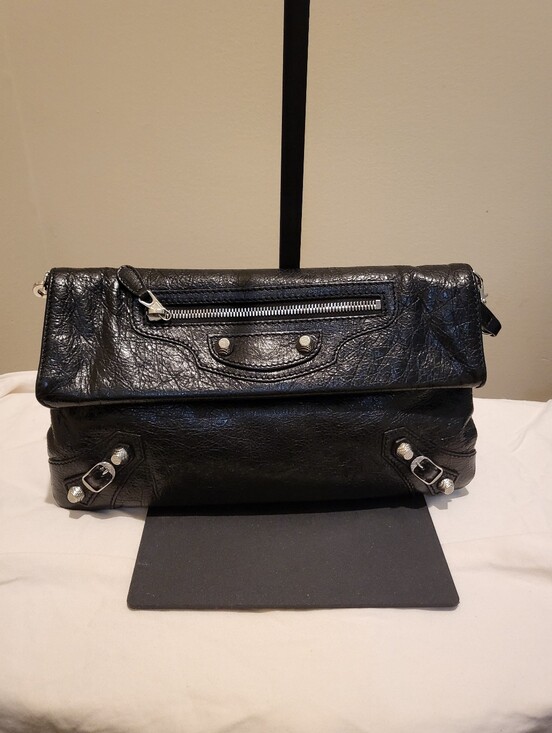 Balenciaga Handbags - Balenciaga Agneau Giant 12 Silver Hardware Envelope Strap Clutch